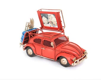 Decorative Metal Classic Beetle Car Framed and Piggy Bank, Personalized piggy bank