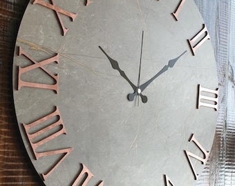 High Quality 20 inch Marble Pattern Wall Clock, Large Modern Clock, Silent Non-Ticking, Oversized Wall Art Clocks