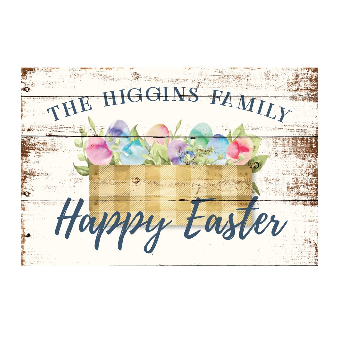 Personalized Easter Wall Sign Spring Seasonal Home Decor Metal Sign