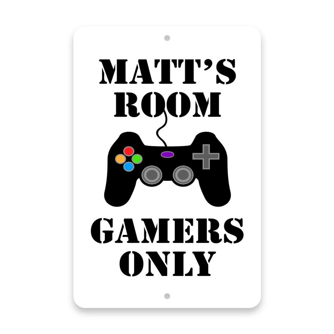 Personalized Gamers Only Metal Room Sign - Metal Sign - Aluminum Sign ...