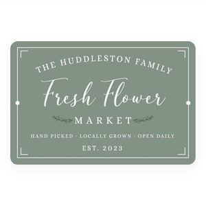 Personalized Fresh Flower Market Metal Sign