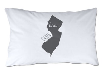 Personalized State of New Jersey Home Pillowcase - Personalized Pillowcase - Standard Size Pillowcase - 20x32" - Soft Polyester Pillowcase
