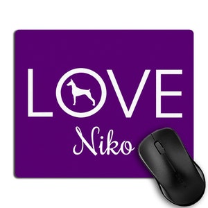 Personalized Doberman Mousepad - Love - Custom Mousepad - Mouse Pad - Personalized Gift - Personalize Mousepad - Custom Gift - 7.75&quot; x 9.25&quot;