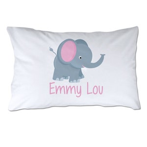 Personalized Elephant Pillowcase - Personalized Pillowcase - Standard Size Pillowcase - 20x32&quot; - Soft Polyester Pillowcase