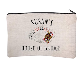 Personalized Bridge Game Bag - Personalized Zipper Pouch - Pouch Bags - Game Pouch - Game Bag - Personalized Game Case - Custom Game Bag