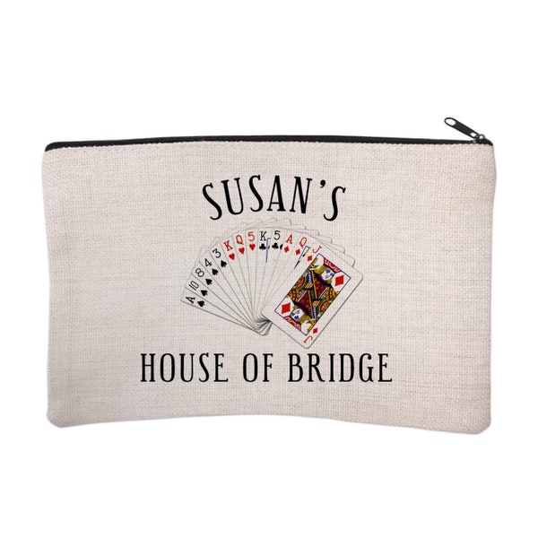 Personalized Bridge Game Bag - Personalized Zipper Pouch - Pouch Bags - Game Pouch - Game Bag - Personalized Game Case - Custom Game Bag