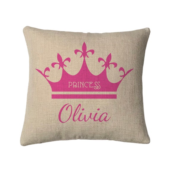 Personalized Princess Mini Throw Pillow Measures 9.5 Inches X 9.5 Inches Insert is included Complete Very Small Throw Pillow