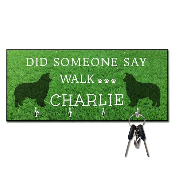 Did Someone Say Walk Custom Wood Dog Leash Hook Sign Keys