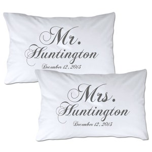 Personalized Mr. & Mrs. Pillowcase Set - Personalized Pillowcase Set - Couples Pillowcase - Standard Size Pillowcase - 20x32&quot; - Couples gift