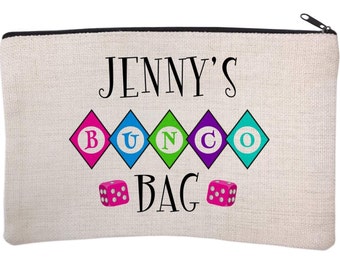 Personalized Bunco Bag - Personalized Zipper Pouch - Pouch Bags - Game Pouch - Game Bag - Personalized Game Case - Custom Game Bag