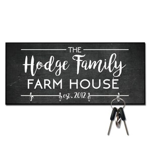 Personalized Chalkboard Farm House Key Hanger - Wall mount key holder - Personalized Key holder - Key holder