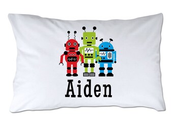 Personalized Robot Pillowcase - Personalized Pillowcase - Standard Size Pillowcase - 20x32" - Soft Polyester Pillowcase