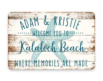 Pattern Pop Personalized Welcome to Kalaloch Beach Where Memories are Made Sign - 8 X 12 Metal Sign with Wood Look - Custom Sign