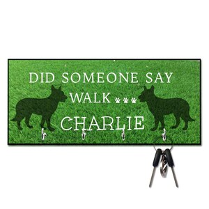 Pesonalized Did Someone Say Walk Mutt Leash and Key Hanger - Wall mount key holder - Personalized Key holder - Key holder