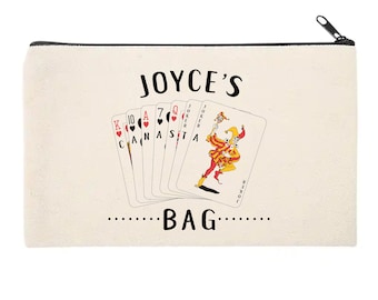 Personalized Canasta Bag - Great Gift - Holds Cards and Coins - Customized with name of your choice