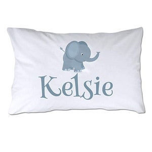 Personalized Toddler Size Elephant Pillowcase with Pillow Included - Personalized Pillow - Toddler Pillowcase - 14x18&quot; - Travel Pillow