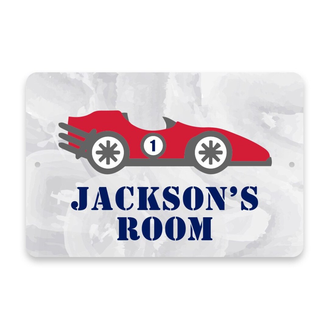 Personalized Racecar Metal Room Sign - Metal Sign - Welcome Sign ...
