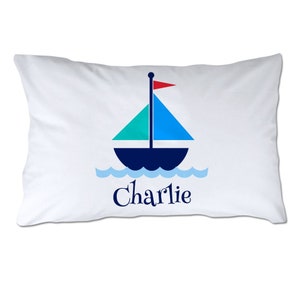 Personalized Sailboat Pillowcase - Personalized Pillowcase - Standard Size Pillowcase - 20x32" - Soft Polyester Pillowcase