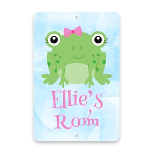 Personalized Frog Princess Metal Room Sign - Blue Metal Room Sign - Aluminum Sign - Customized sign - Name sign - Personalized gift
