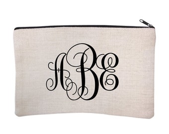 Personalized Script Monogram Cosmetic Bag - Cosmetic Travel Bag - Makeup Cosmetic Bag - Personalized Makeup Case - Custom Makeup Bag