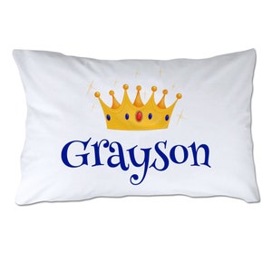 Personalized Toddler Size Prince Pillowcase with Pillow Included - Personalized Pillow - Toddler Pillowcase - 14x18&quot; - Travel Pillow