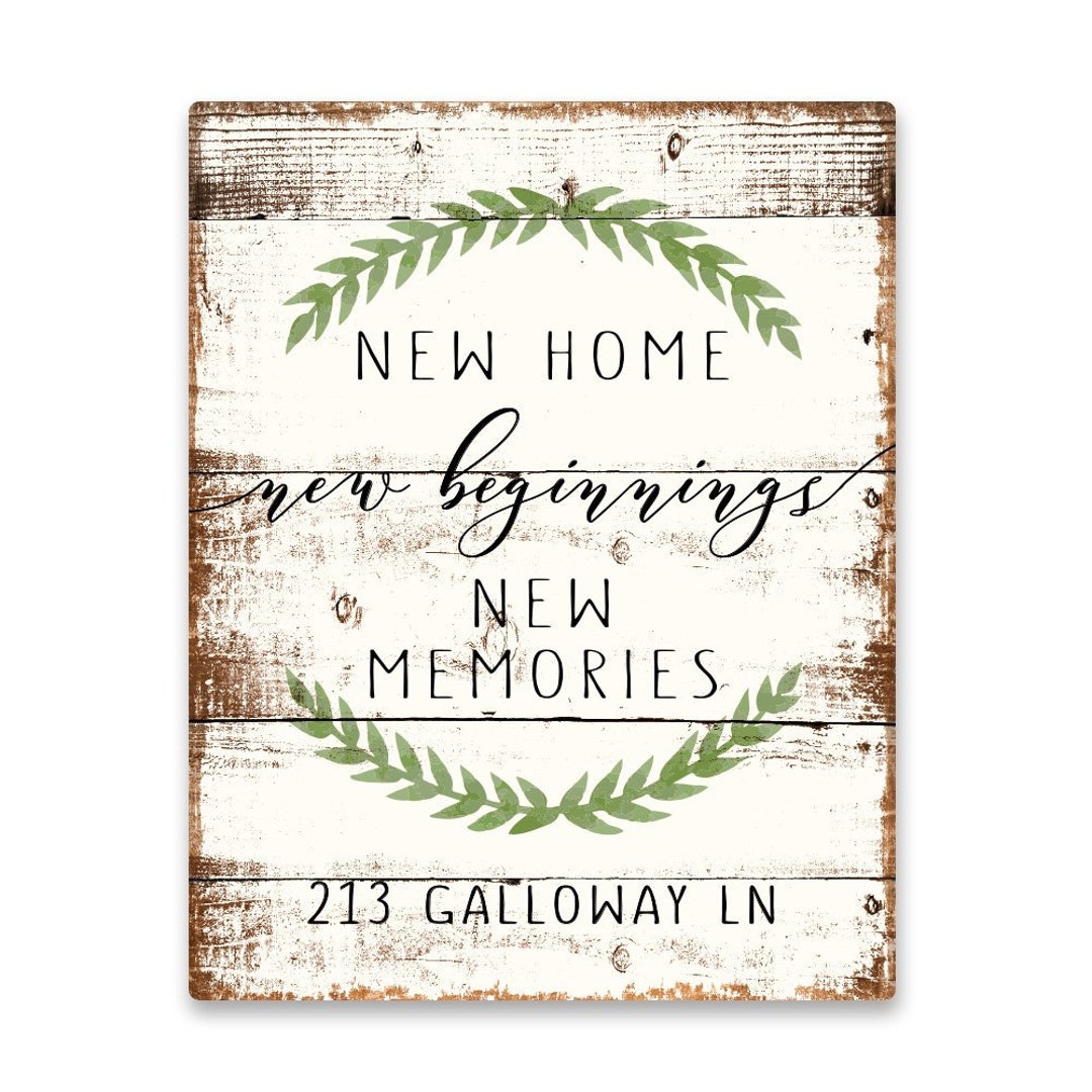 Personalized New Home New Beginnings New Memories Metal Wall Art - Metal Decor - Wall Decor ...