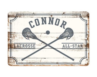 Personalized Boys Lacrosse All Star Metal Wall Decor - Aluminum All Star Boys Lacrosse Sign - Metal wall art - Custom door signs with Name