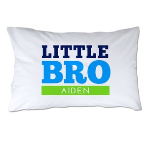 Personalized Little Brother Pillowcase - Personalized Pillowcase - Standard Size Pillowcase - 20x32&quot; - Soft Polyester Pillowcase
