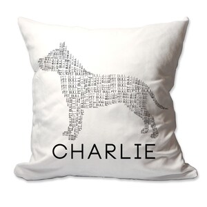 Personalized Pit Bull Dog Breed Word Silhouette Throw Pillow - 17 x 17 - Cover Only OR Cover with Insert - Decorative throw