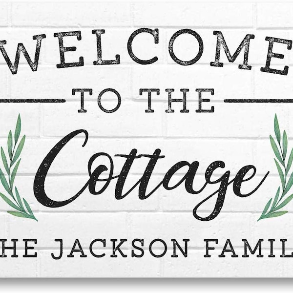 Personalized Welcome to The Cottage Metal Sign 8 X 12 - Welcome Sign - Aluminum Sign - Custom Sign - Metal Wall Art