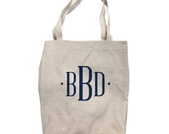 Personalized Monogram Tote Bag - Custom Tote Bag - Monogrammed Tote - Tote Bag - Personalized Bag - Canvas Tote Bag - Bag - 14 x 15 1/4"