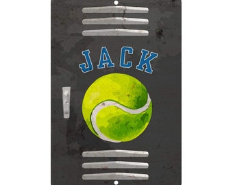 Personalized Tennis Locker Room Sign - Add Any Tennis Players Name on Aluminum Sign - Custom Door Signs