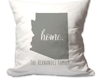 Personalized State of Arizona Home Throw Pillow -  Cover Only OR Cover with Insert - 17X17 - Decorative throw pillow - Soft polyester