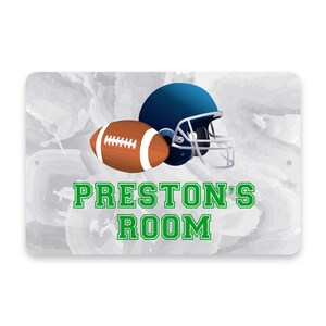 Personalized Football Metal Room Sign - Metal Sign - Welcome sign -Aluminum Sign - Customized sign - Name sign - Personalized gift