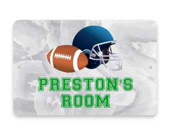 Personalized Football Metal Room Sign - Metal Sign - Welcome sign -Aluminum Sign - Customized sign - Name sign - Personalized gift