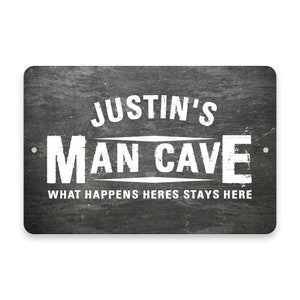 Personalized Chalkboard Look Man Cave Metal Room Sign - Welcome sign - Aluminum Sign - Custom sign - Metal wall art
