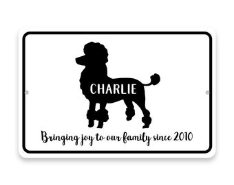 Personalized Poodle Bringing Joy to Our Lives Metal Room Sign - Metal wall art - Aluminum Sign - Custom sign - Metal wall sign