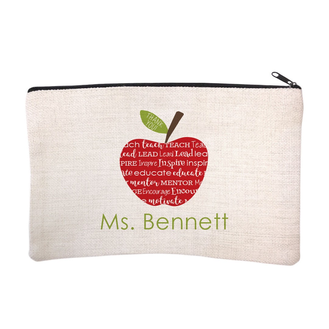 Personalized Teacher Name Cosmetic Bag - Cosmetic Travel Bag - Makeup ...