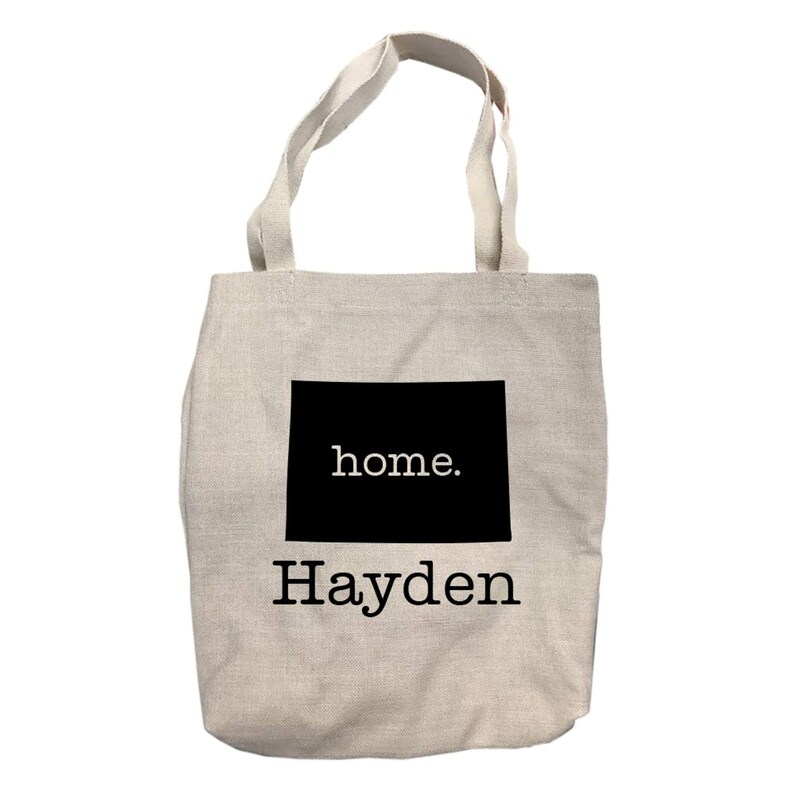 Shopping Bag Personalized Colorado Home State Tote Bag Custom Tote Bag Canvas Tote Bag 14 x 15 14 Personalized Bag Tote Bag
