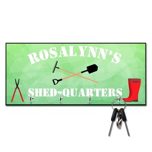 Personalized Shed-Quarters Gardening Key Hanger - Wall mount key holder - Personalized Key holder - Key holder wall