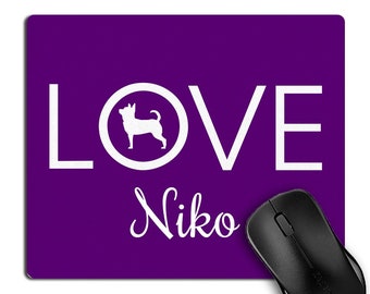Personalized Chihuahua Mousepad - Love - Custom Mousepad - Mouse Pad - Personalized Gift - Personalize Mousepad - Custom Gift - 7.75 x 9.25"