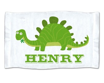 Personalized Dinosaur Hand Towel- Personalized Towel - Hand Towel - Personalized Gift - Monogram Towel - Custom Towel -11" x 18"