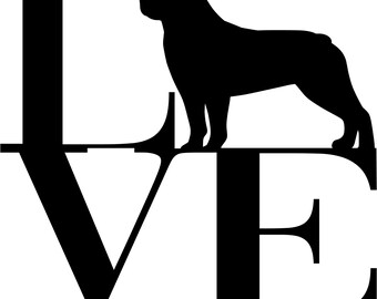 Rottweiler LIEFDE Teken SVG Rott Dog