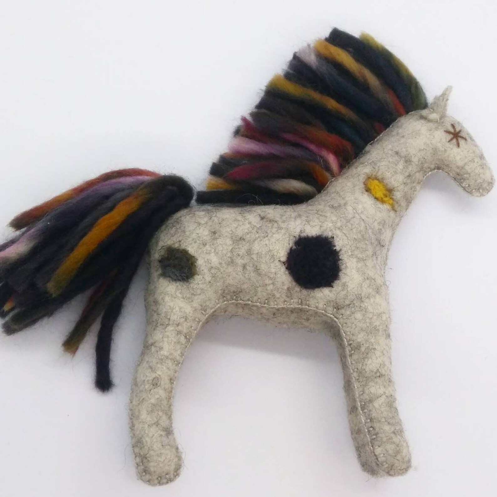 Unique horse wool stuffed Appaloosa stuffed animalwool Etsy