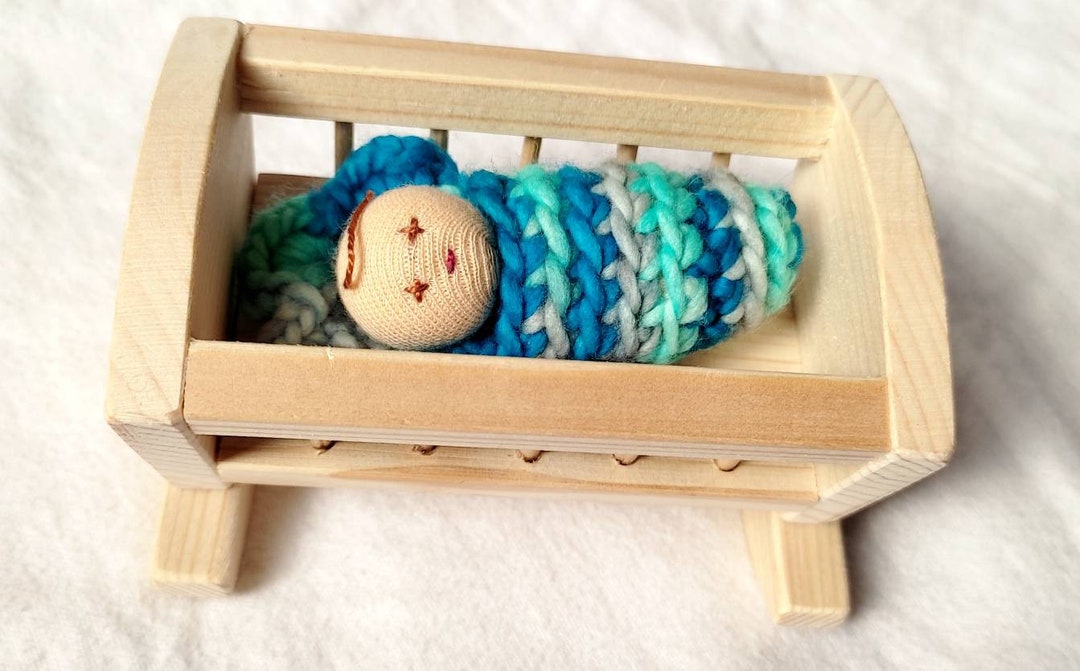 Crib Toy Cradle Toy Wooden Crib Toy Christmas Decor Etsy