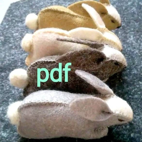 Easter bunny pattern, bunny sewing pattern, Easter gift for children, make it yourself, felt bunny to make, easter waldorf felt bunny rabbit