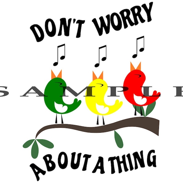 CUTE 2024 New Design SVG PNG Three Little Birds Don't Worry About a Thing Digital Download Cute Marley Jamaica Rasta