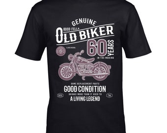 Premium Funny 60 Year Old Biker Retro Style Classic motorbike Motif For  60th Birthday Anniversary gift Men's Black t-shirt top