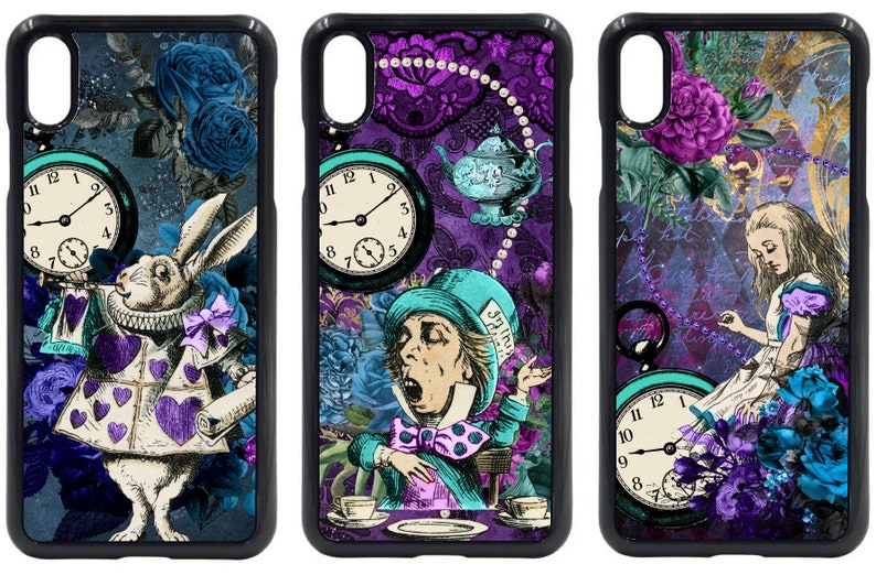 Vintage Retro Blues Licensed illustration Alice In Wonderland Icons Mobile Phone Case Fits iPhone SE 6 7 8 X Xs XR Galaxy S8 S9 S10 S10e P20 