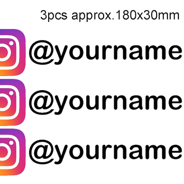 Персонализированные пользовательские 3 штук Instagram Username Графический Insta теги новый стиль виниловый автомобиль наклейка наклейка графический Выберите цвет 30 мм высотой